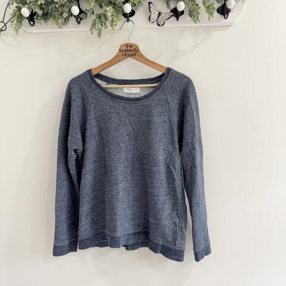 Everlane Tops - Everlane Blue Terry Crew Neck Sweatshirt Medium CP